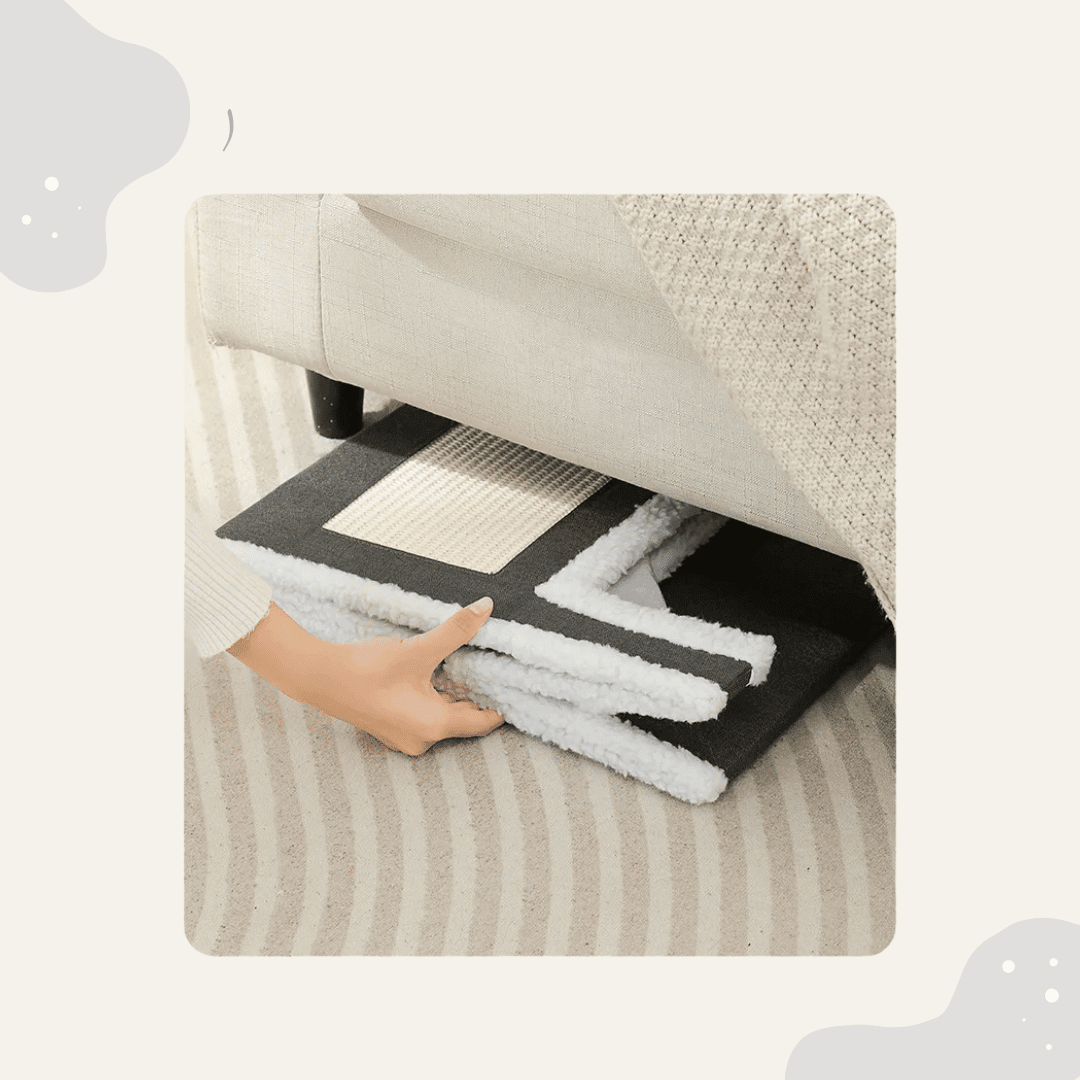 Indoor Katzenbett Höhle – Großes Kuschelbett mit Kratzfläche & Spielball für Katzen, platzsparend & stabil - Animoraa