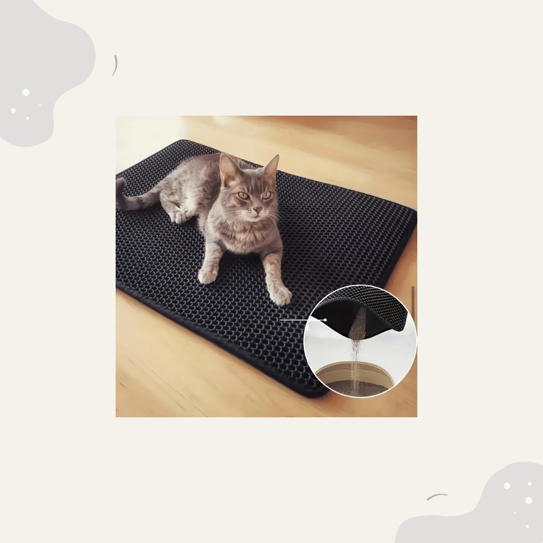 Katzenstreumatte Wabenoptik – Doppellagige, weiche & urinabweisende Matte für mehr Sauberkeit im Katzenhaushalt - Animoraa