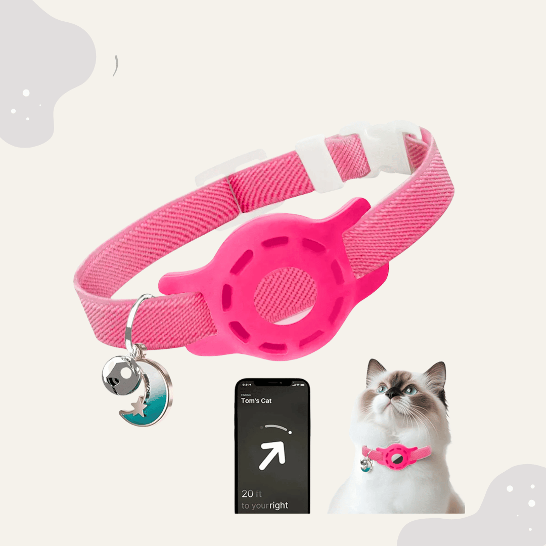 AirTag Katzenhalsband – Haustier Halsband mit Tracker Halter, verstellbar für Katzen & kleine Hunde