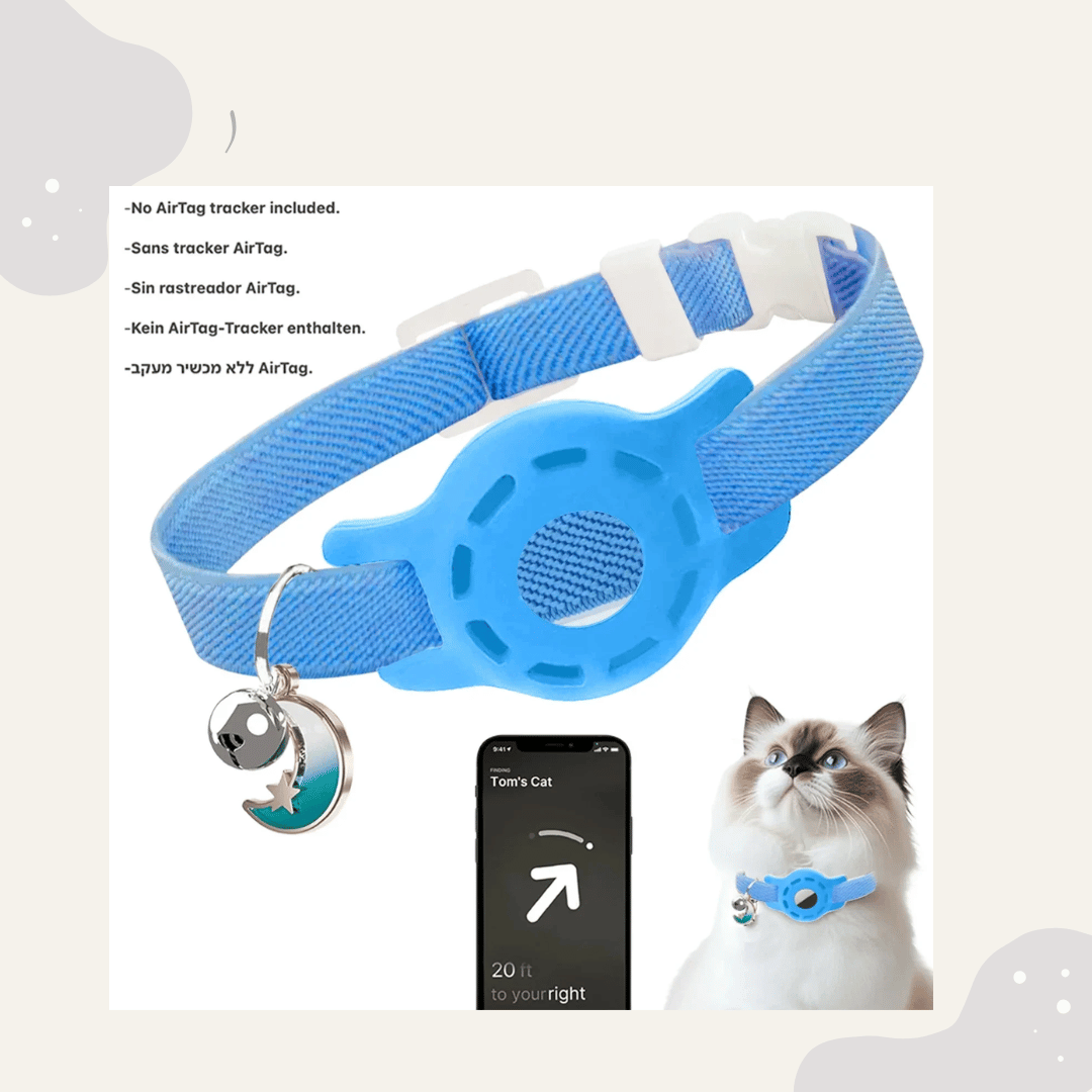 AirTag Katzenhalsband – Haustier Halsband mit Tracker Halter, verstellbar für Katzen & kleine Hunde