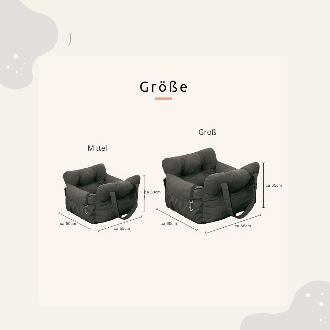 2 - in - 1 Hunde Autositz & Tragetasche – Sicherer Auto Hundesitz für kleine Hunde, rutschfest & waschbar - Animoraa