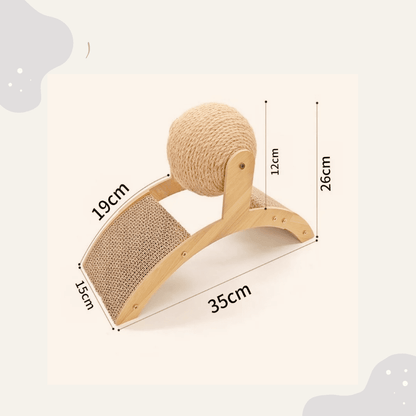 2 - in - 1 Katzenkratzspielzeug aus Holz - Animoraa