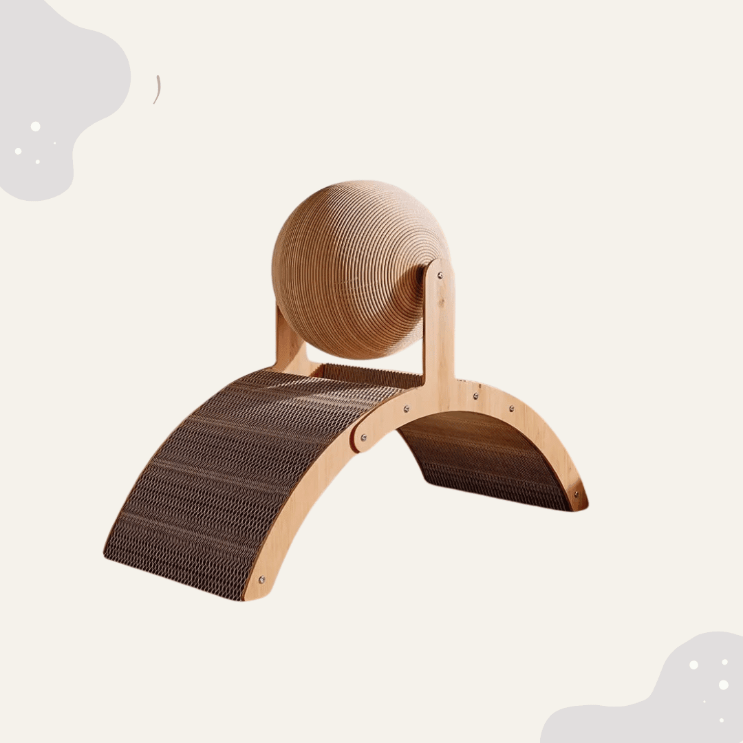 2 - in - 1 Katzenkratzspielzeug aus Holz - Animoraa