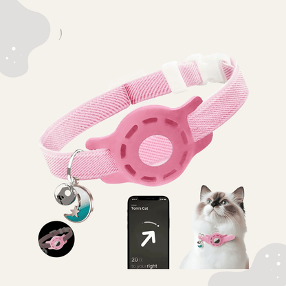 AirTag Katzenhalsband – Haustier Halsband mit Tracker Halter, verstellbar für Katzen & kleine Hunde - Animoraa