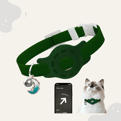 AirTag Katzenhalsband – Haustier Halsband mit Tracker Halter, verstellbar für Katzen & kleine Hunde - Animoraa