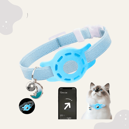 AirTag Katzenhalsband – Haustier Halsband mit Tracker Halter, verstellbar für Katzen & kleine Hunde - Animoraa