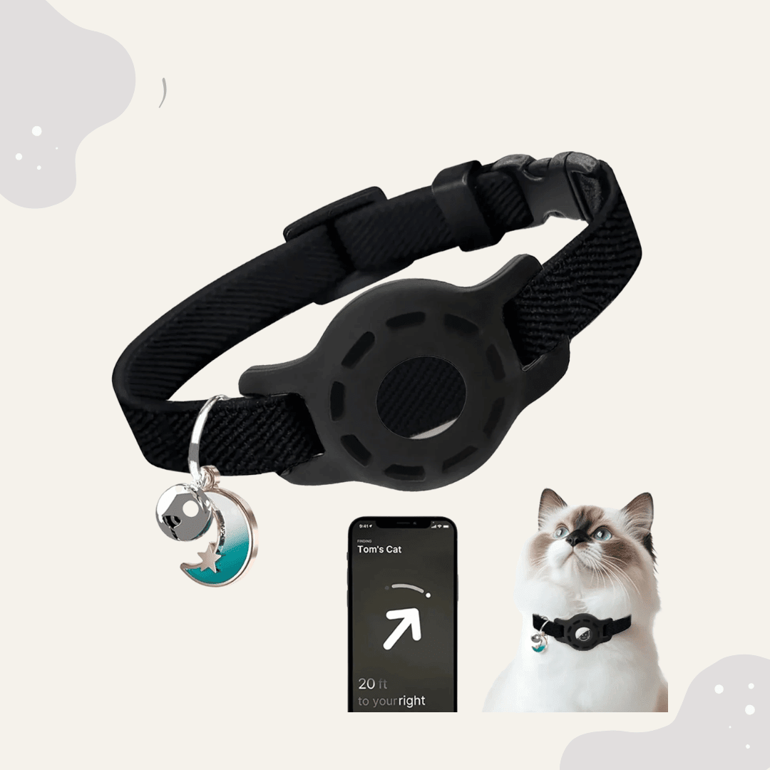 AirTag Katzenhalsband – Haustier Halsband mit Tracker Halter, verstellbar für Katzen & kleine Hunde - Animoraa