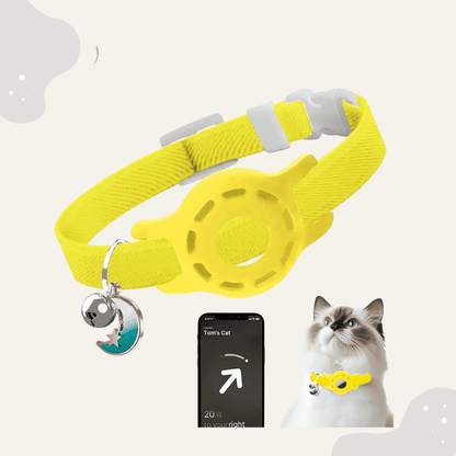 AirTag Katzenhalsband – Haustier Halsband mit Tracker Halter, verstellbar für Katzen & kleine Hunde - Animoraa