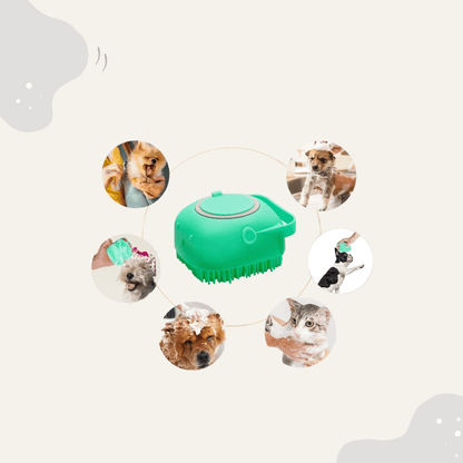 Animora SoftTouch Shampoo - Bürste – 80ml Silikon Fellpflegekamm, sanfte Tiermassage, einfache Reinigung, für Hunde & Katzen mit kurzem Fell - Animoraa