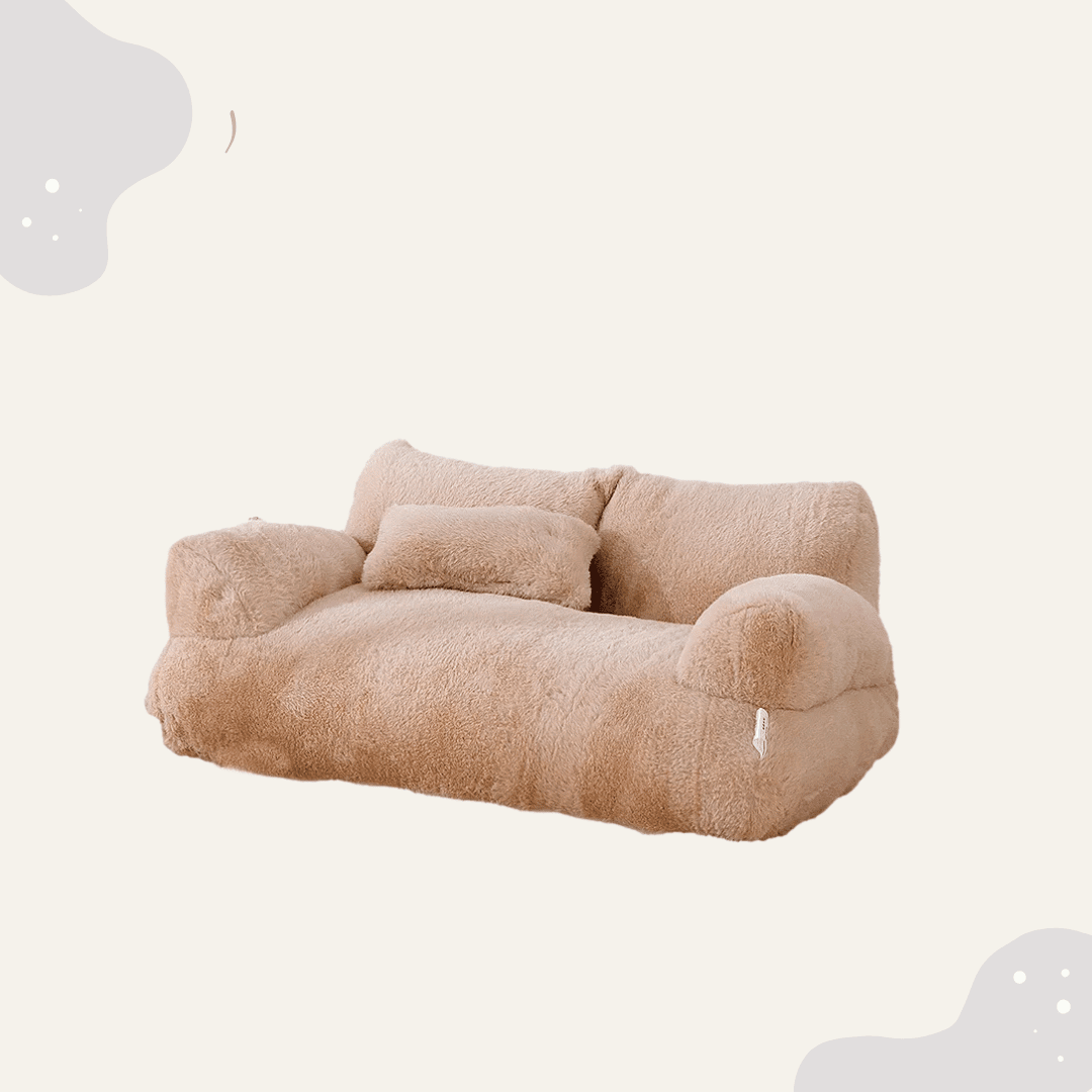 Flauschige Tier Couch für Hunde & Katzen – Weiches Indoor Haustiersofa mit hohem Rand, waschbar & extra gemütlich - Animoraa