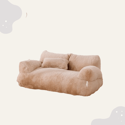 Flauschige Tier Couch für Hunde & Katzen – Weiches Indoor Haustiersofa mit hohem Rand, waschbar & extra gemütlich - Animoraa