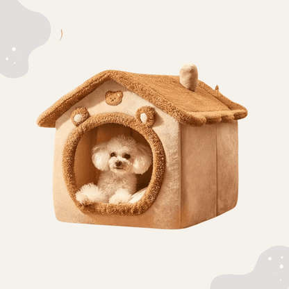 Fluffy Hundehaus Kuschelbett für Winter & Sommer – Waschbares Höhlenbett für kleine Hunde, Katzen, extra warm & weich - Animoraa