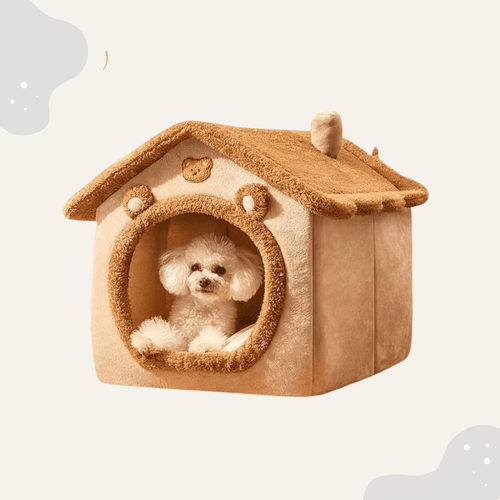 Fluffy Hundehaus Kuschelbett für Winter & Sommer – Waschbares Höhlenbett für kleine Hunde, Katzen, extra warm & weich - Animoraa