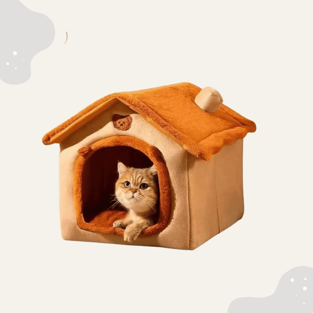 Fluffy Hundehaus Kuschelbett für Winter & Sommer – Waschbares Höhlenbett für kleine Hunde, Katzen, extra warm & weich - Animoraa