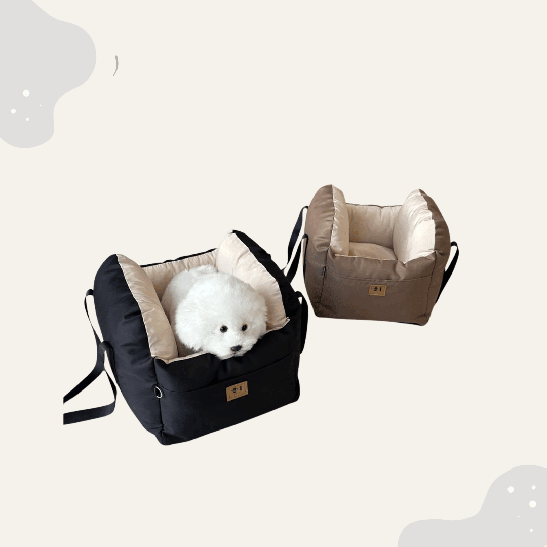 Hunde Autositz mit Tragetasche – 2 - in - 1 Auto Hundebett mit Sicherheitsgurt - Animoraa