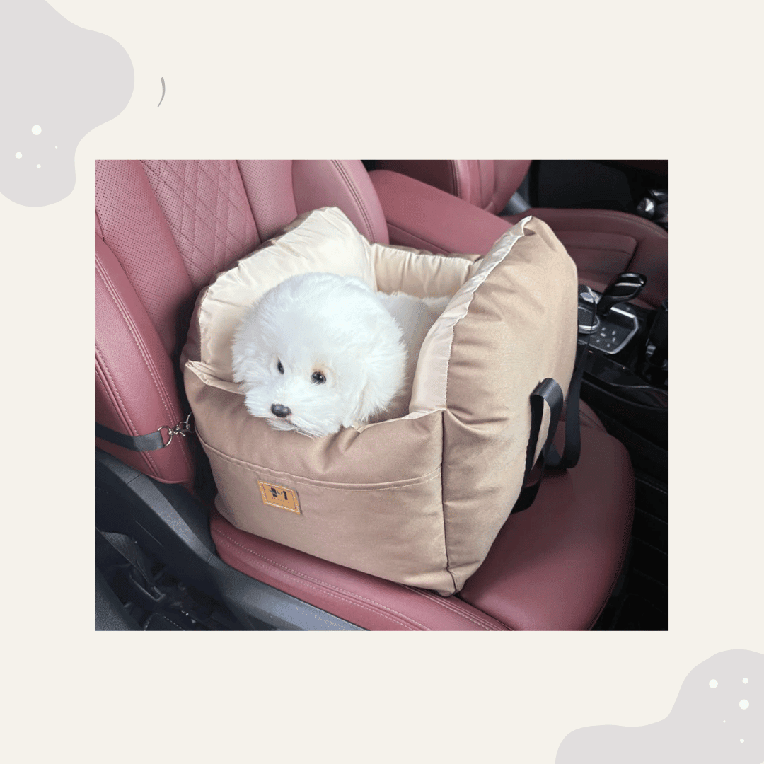 Hunde Autositz mit Tragetasche – 2 - in - 1 Auto Hundebett mit Sicherheitsgurt - Animoraa