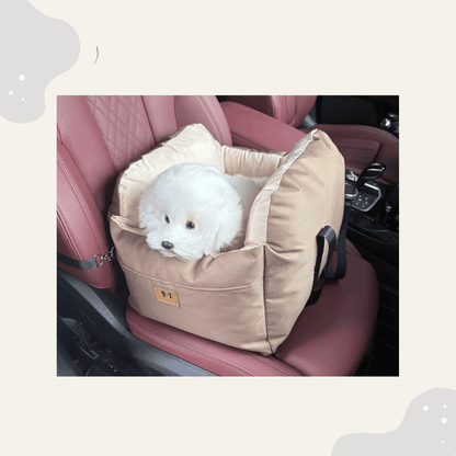 Hunde Autositz mit Tragetasche – 2 - in - 1 Auto Hundebett mit Sicherheitsgurt - Animoraa