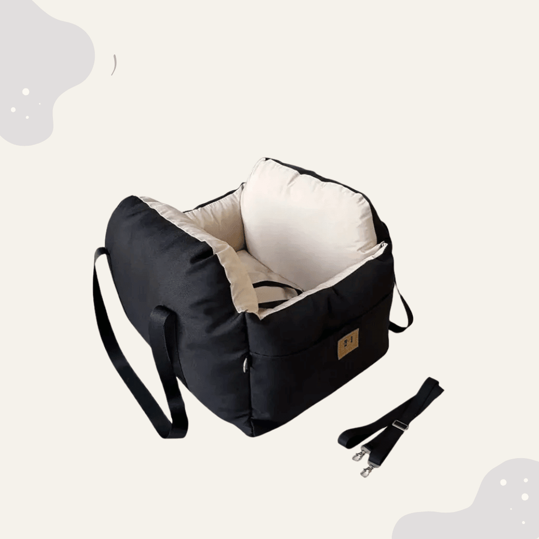 Hunde Autositz mit Tragetasche – 2 - in - 1 Auto Hundebett mit Sicherheitsgurt - Animoraa