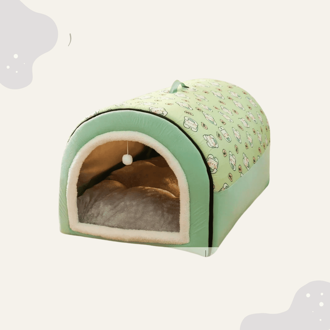 Hunde & Katzen Haus mit Runddach – Kuscheliges Indoor Haustierhaus, warmes Höhlenbett für kleine Hunde & Katzen - Animoraa