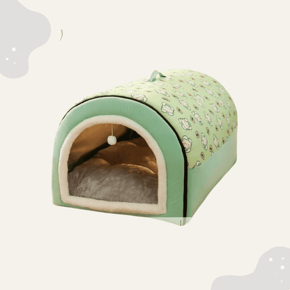 Hunde & Katzen Haus mit Runddach – Kuscheliges Indoor Haustierhaus, warmes Höhlenbett für kleine Hunde & Katzen - Animoraa
