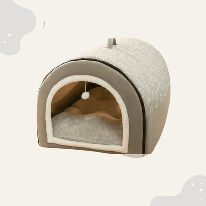 Hunde & Katzen Haus mit Runddach – Kuscheliges Indoor Haustierhaus, warmes Höhlenbett für kleine Hunde & Katzen - Animoraa