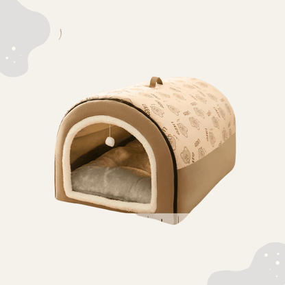 Hunde & Katzen Haus mit Runddach – Kuscheliges Indoor Haustierhaus, warmes Höhlenbett für kleine Hunde & Katzen - Animoraa