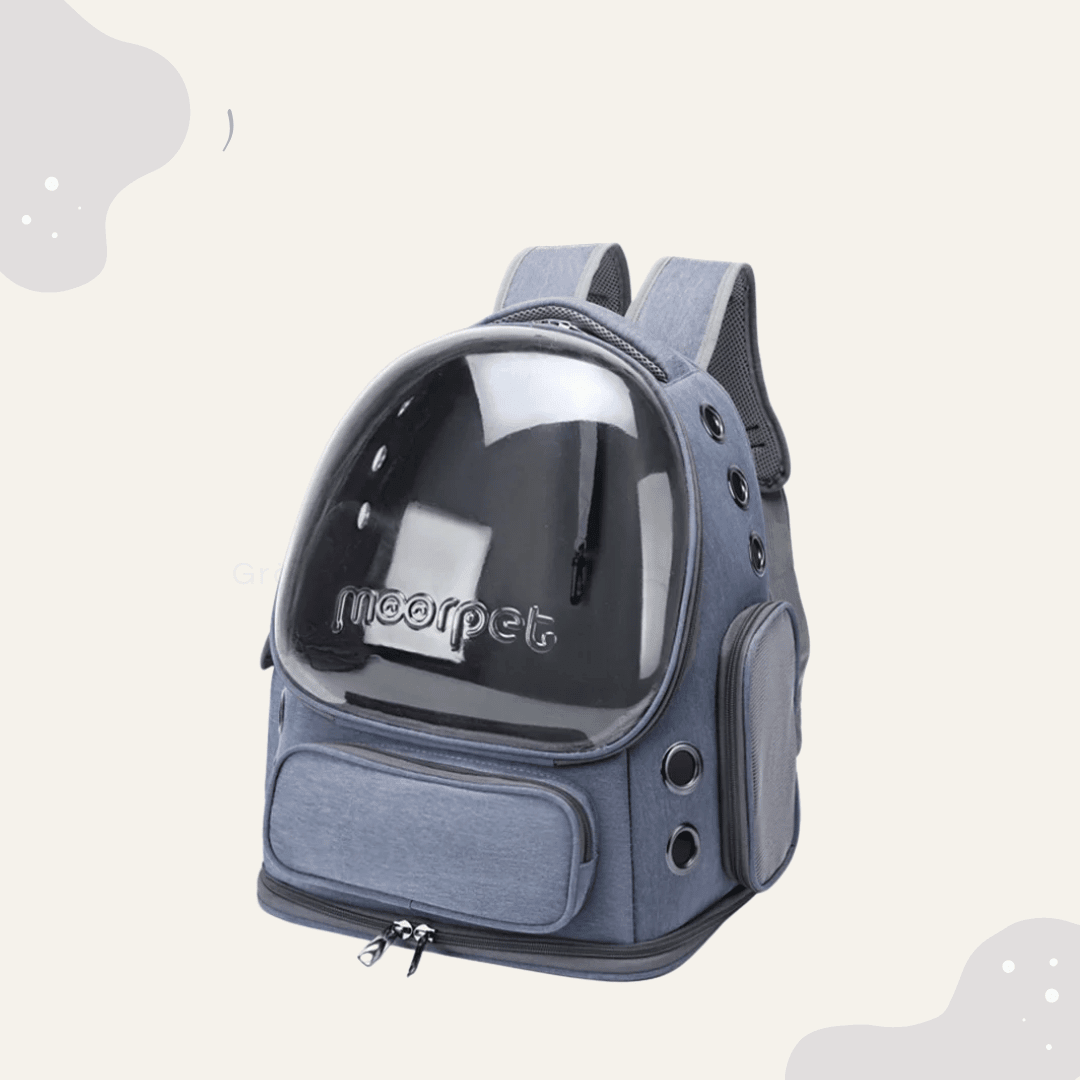 Katzen Transport Rucksack – Haustier Rucksack mit Panoramafenster, atmungsaktiv für Katzen & kleine Hunde - Animoraa