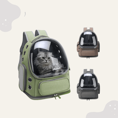 Katzen Transport Rucksack – Haustier Rucksack mit Panoramafenster, atmungsaktiv für Katzen & kleine Hunde - Animoraa