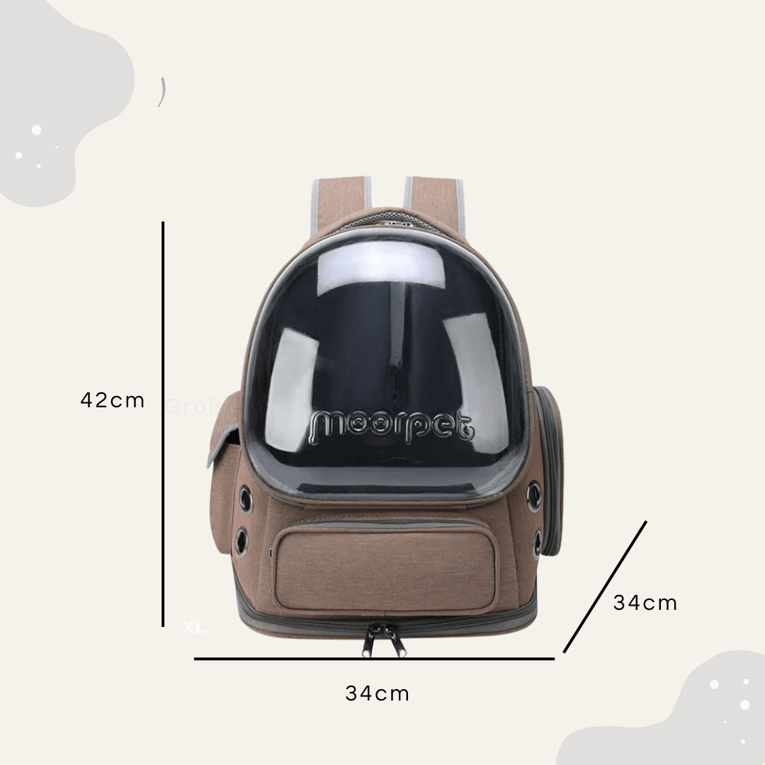 Katzen Transport Rucksack – Haustier Rucksack mit Panoramafenster, atmungsaktiv für Katzen & kleine Hunde - Animoraa