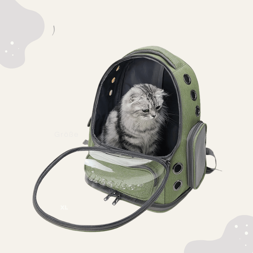 Katzen Transport Rucksack – Haustier Rucksack mit Panoramafenster, atmungsaktiv für Katzen & kleine Hunde - Animoraa