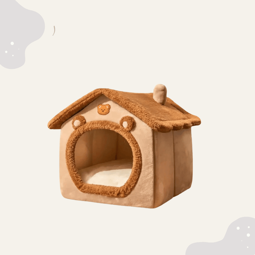 Kuscheliges Katzen und Hundehaus für drinnen – Weiches Indoor Katzen Höhlenbett als Rückzugsort, warm & gemütlich - Animoraa