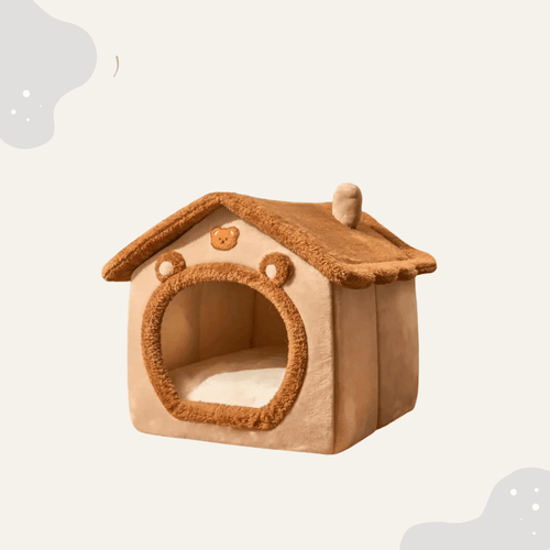 Kuscheliges Katzen und Hundehaus für drinnen – Weiches Indoor Katzen Höhlenbett als Rückzugsort, warm & gemütlich - Animoraa