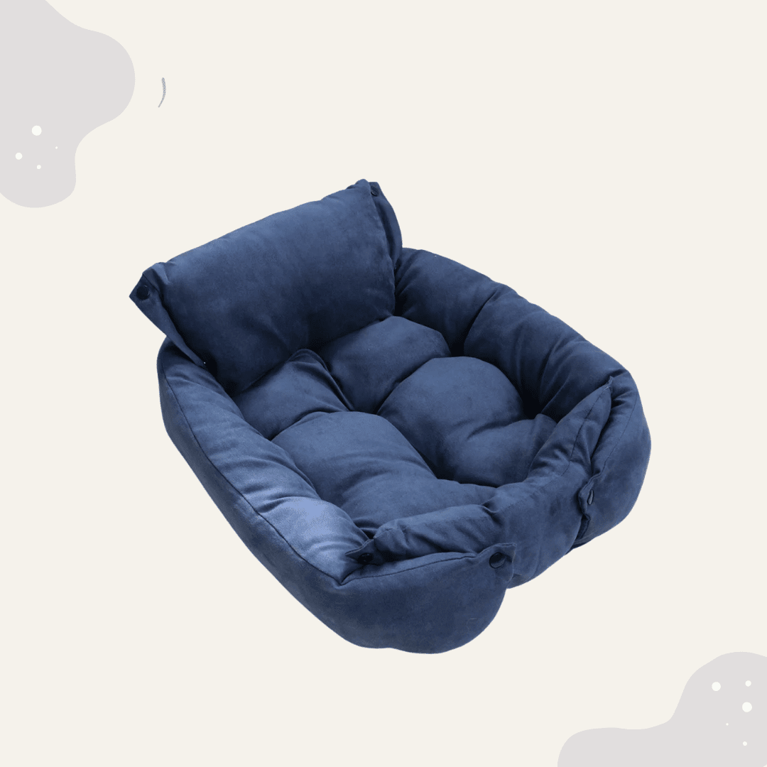 Multifunktionsbett Hunde & Katzen Indoor – Weiches Kuschelbett mit Rand, wandelbar & platzsparend - Animoraa