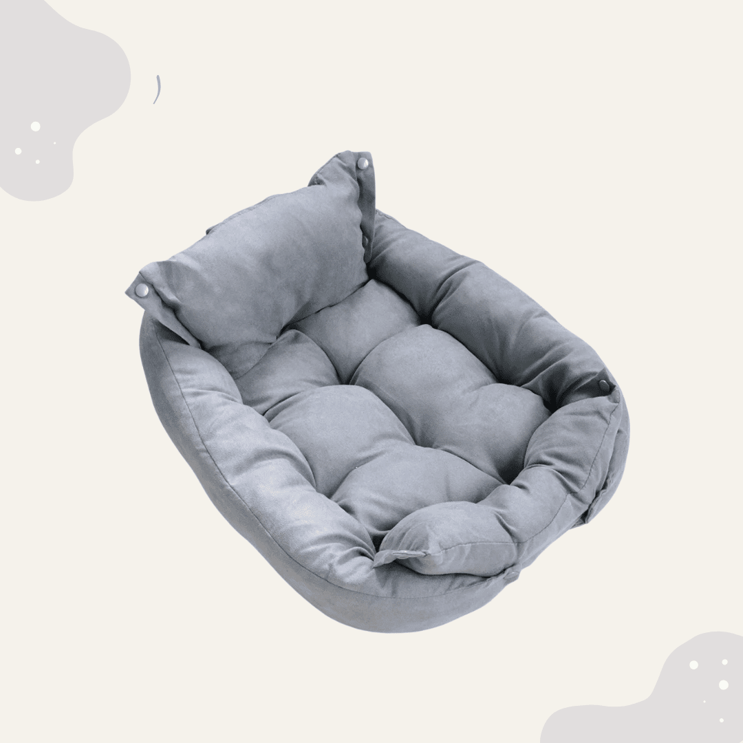 Multifunktionsbett Hunde & Katzen Indoor – Weiches Kuschelbett mit Rand, wandelbar & platzsparend - Animoraa