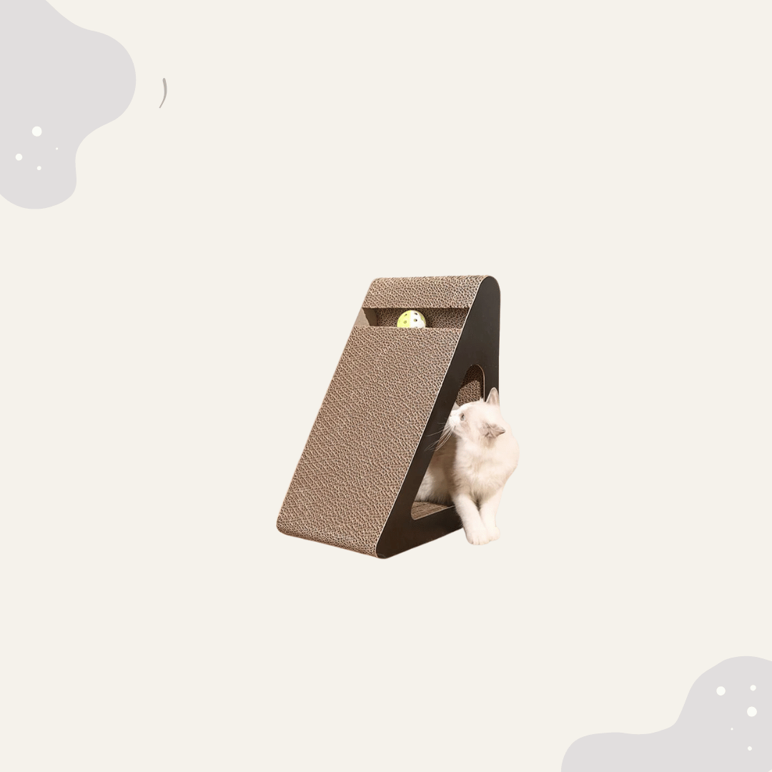Premium Katzen Kratzkarton mit Spielball - Animoraa
